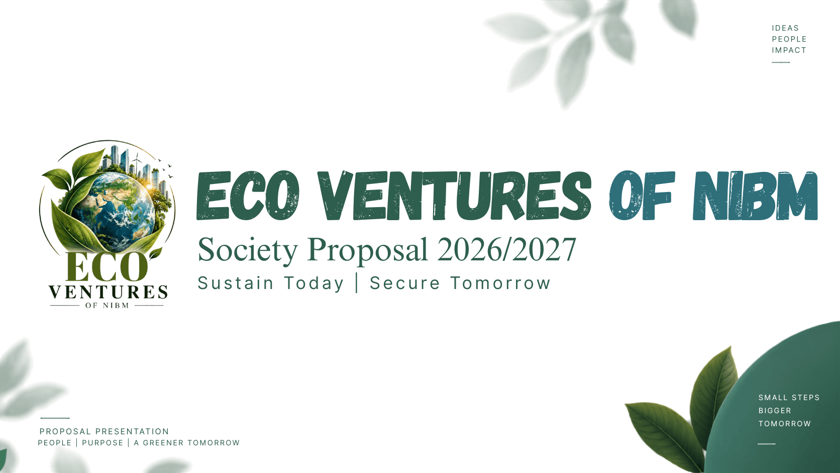 Eco Ventures Society Proposal