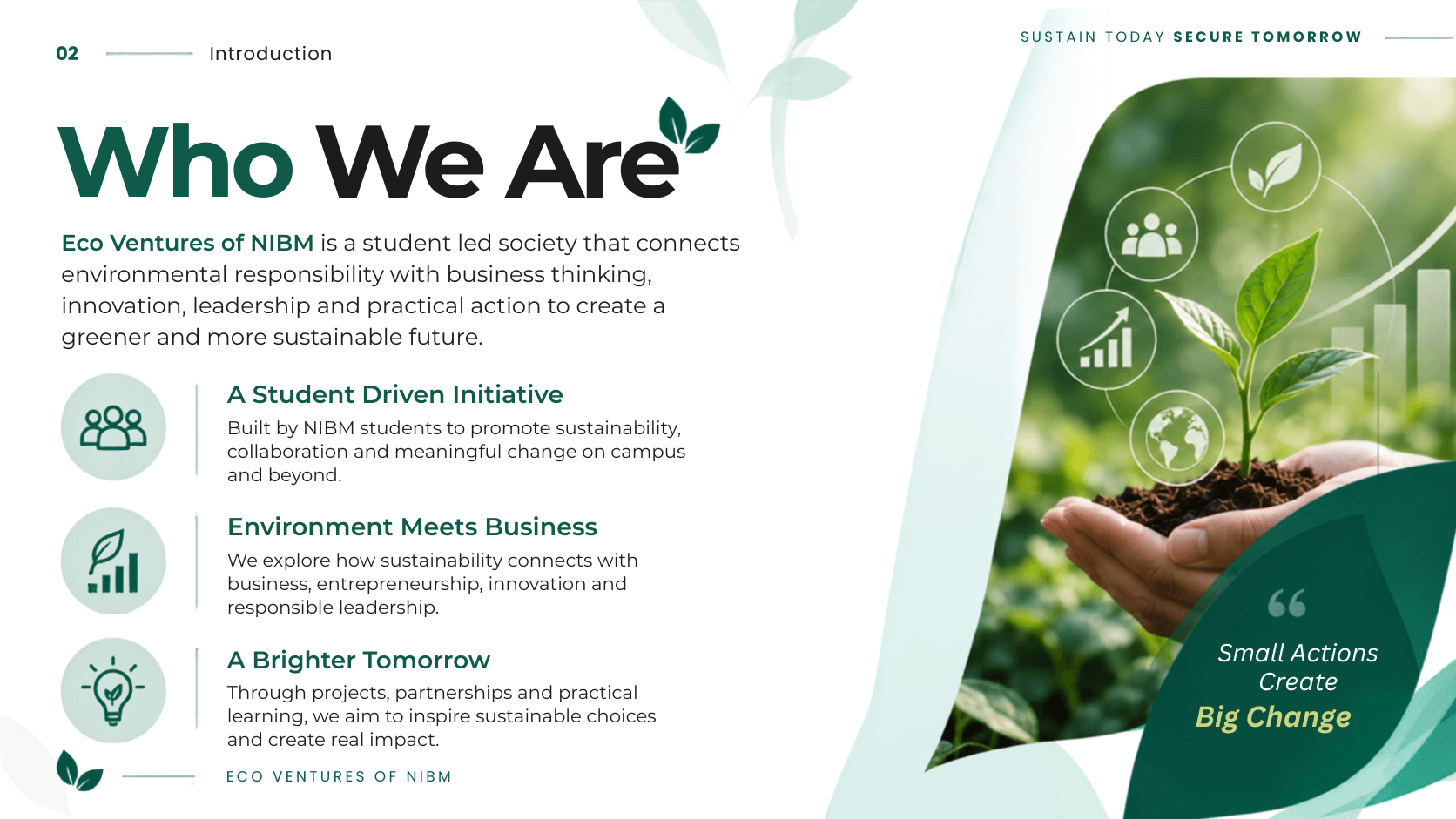 Official Eco Ventures Proposal - Who We Are & Purpose (Slide 2)